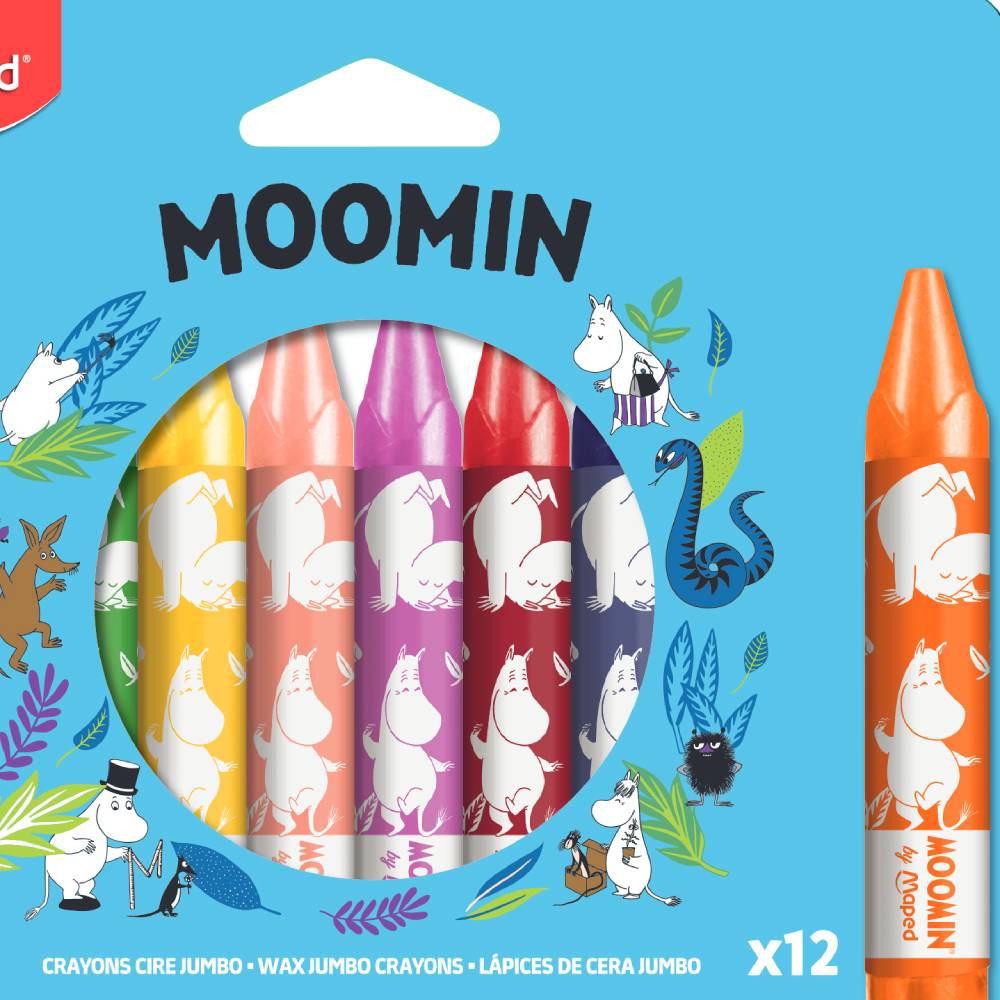 Moomintroll Wax Crayon Jumbo 12-set - Maped - The Official Moomin Shop