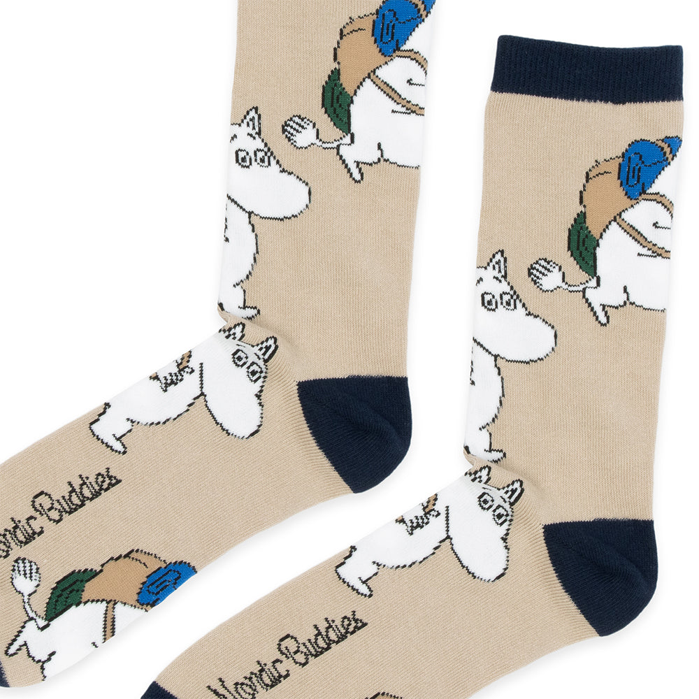 Moomintroll Adventure Socks 40-45 Beige - Nordicbuddies - The Official Moomin Shop