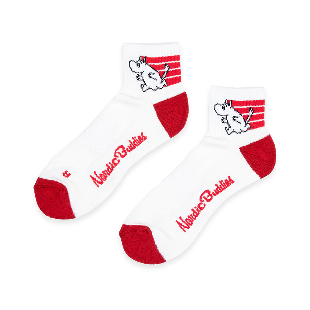 Moomintroll Retro Ankle Socks 40-45 Whitered - The Official Moomin Shop
