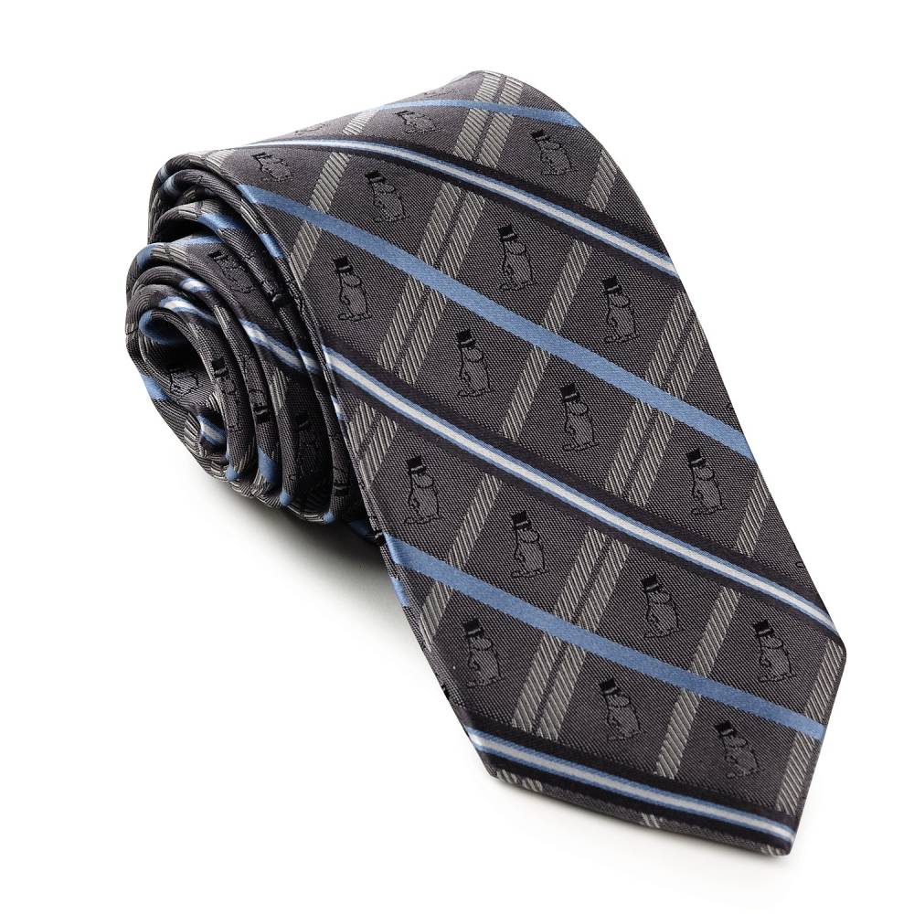 Moominpappa Woven Silk Tie Grey - The Official Moomin Shop