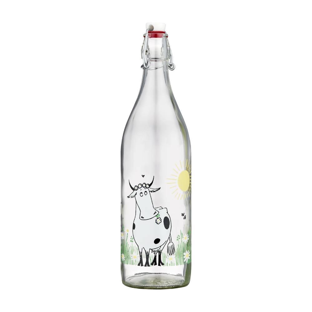 Moomin Meadow Glass Bottle 1L - Muurla - The Official Moomin Shop