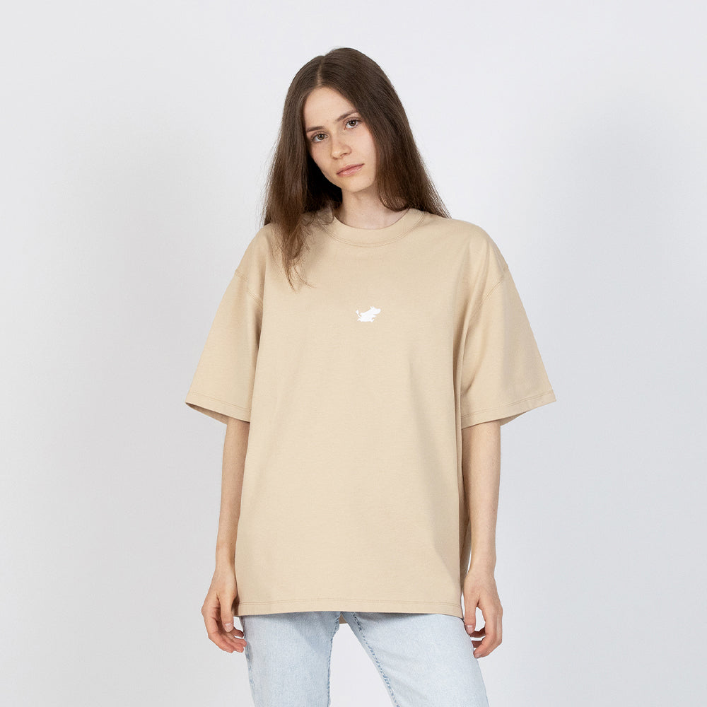 Moomintroll Running T-shirt Beige - Nordicbuddies - The Official Moomin Shop