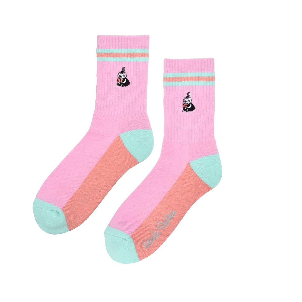 Little My Ladies Embroidery Socks Pink - Nordicbuddies - The Official Moomin Shop