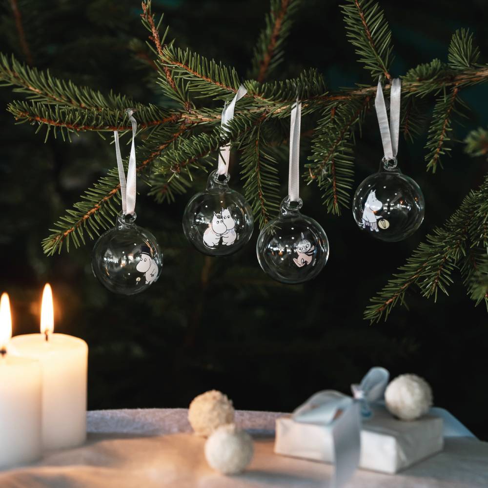 Moomin Let it Snow Christmas Bauble 4set - Muurla - The Official Moomin Shop