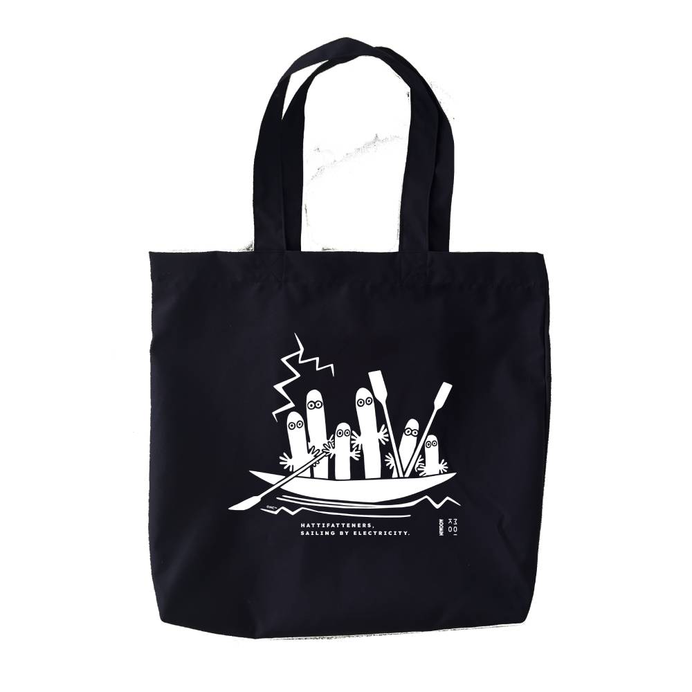 Hattifatteners Sailors Reflective Tote Bag Black - Moiko - The Official Moomin Shop