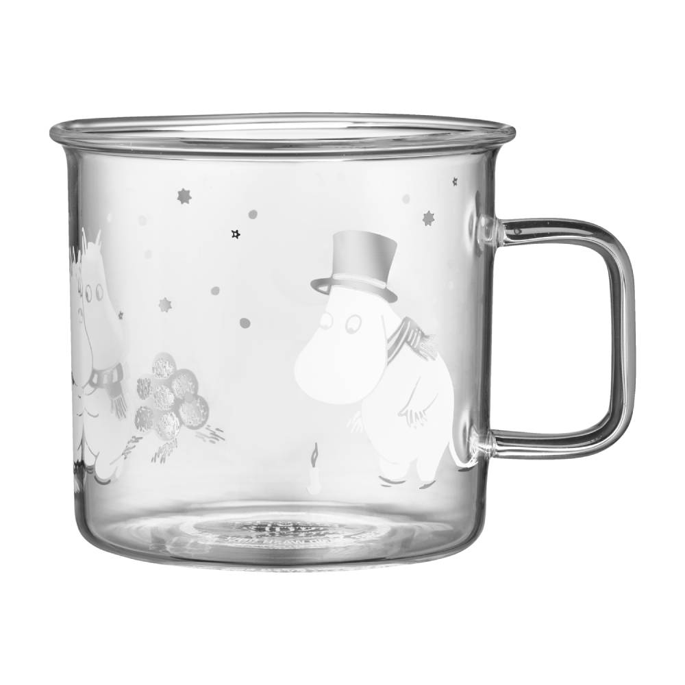Moomin Let it Snow Glass Mug 3,5dl - Muurla - The Official Moomin Shop