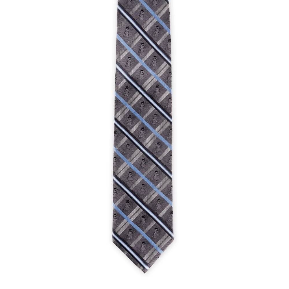 Moominpappa Woven Silk Tie Grey - The Official Moomin Shop