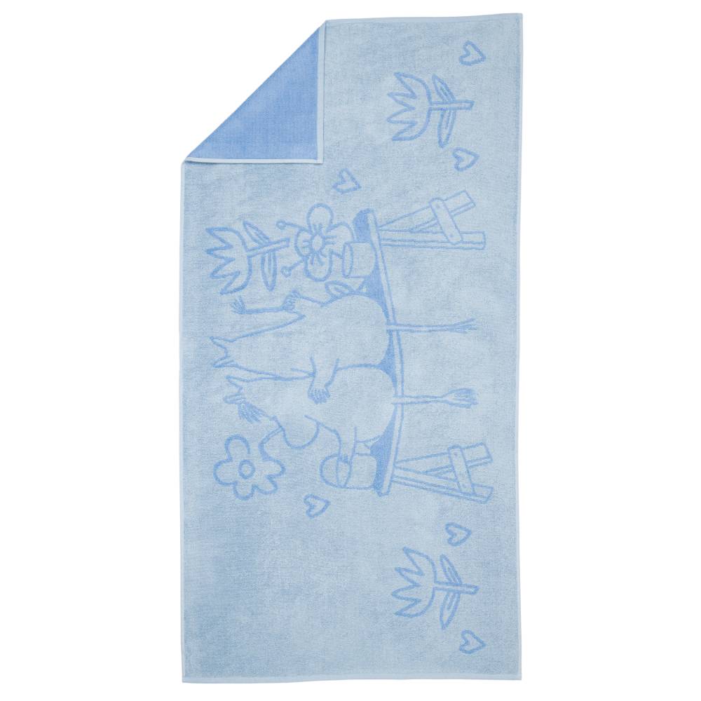 Moomin Blue Love Bath Towel 70x140cm - Moomin Arabia - The Official Moomin Shop