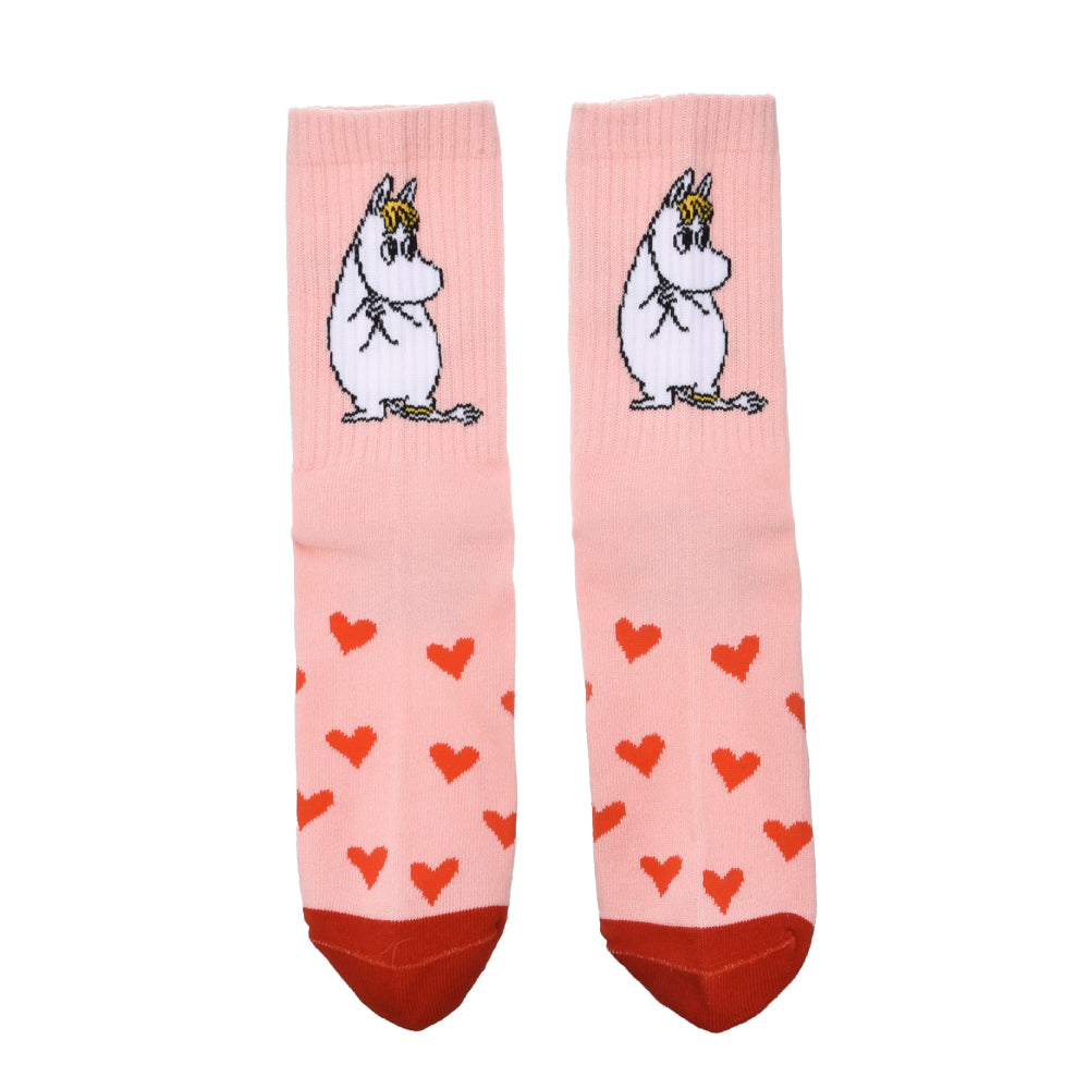 Snorkmaiden Heart Ladies Retro Socks Pink - Nordicbuddies - The Official Moomin Shop