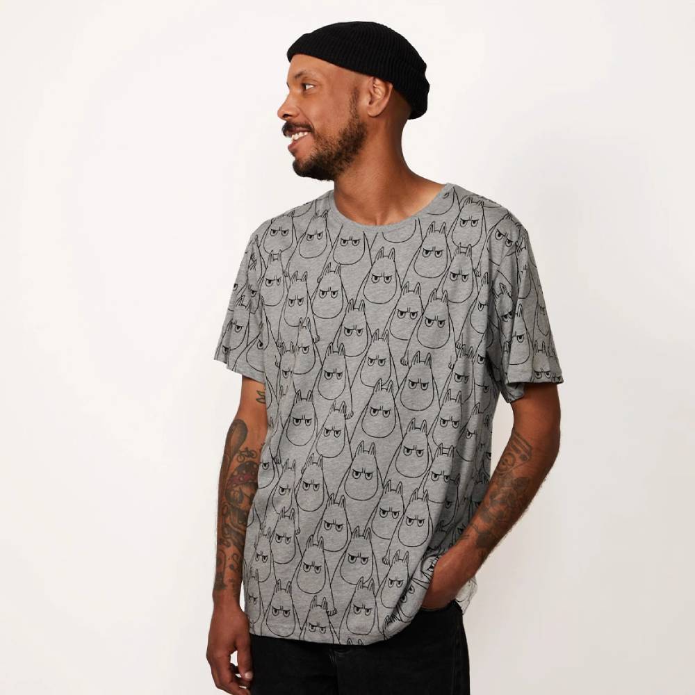 Moomintroll Angry T-shirt Grey - Martinex - The Official Moomin Shop