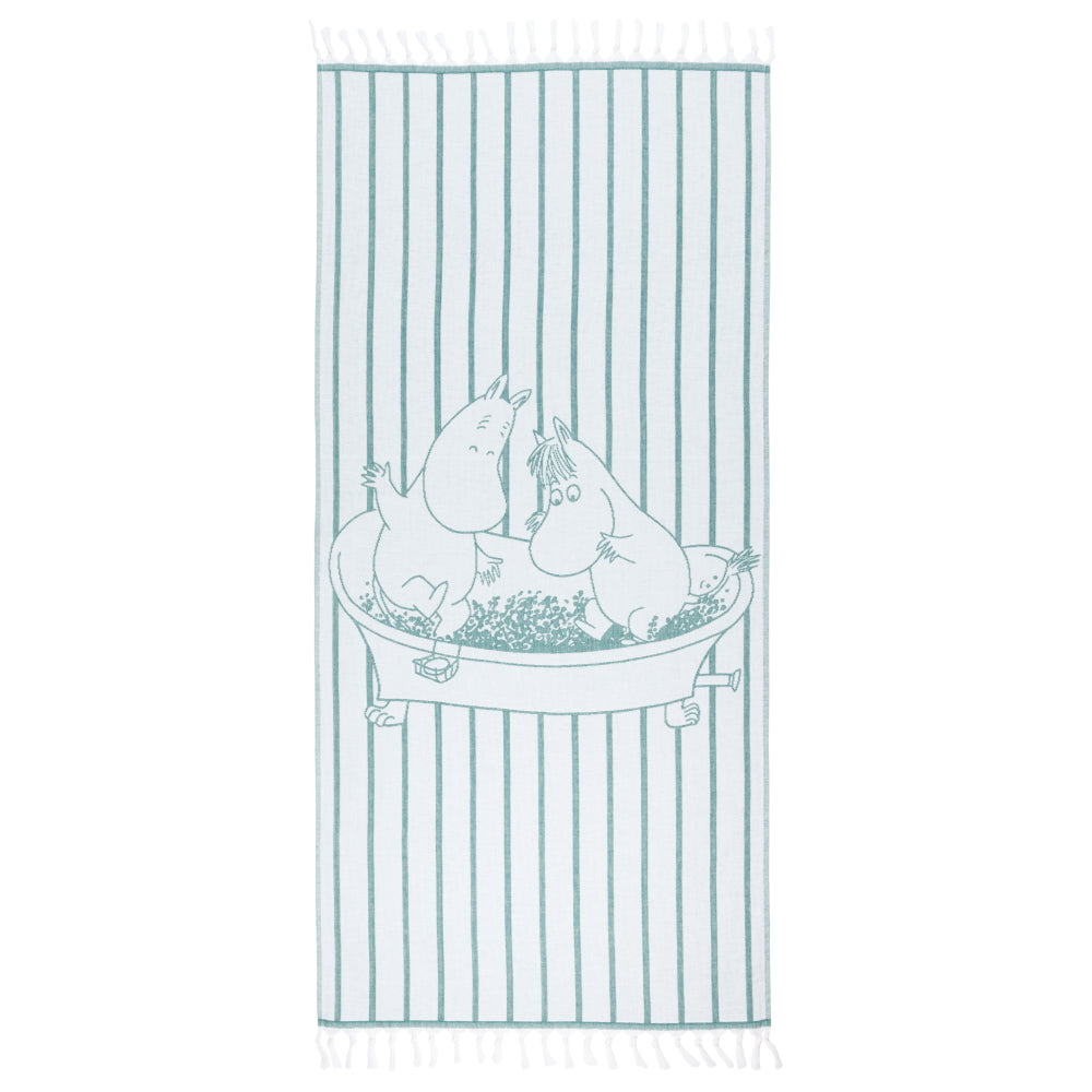 Moomin Beach Hammam Towel Blue 80x150cm - Moomin Arabia - The Official Moomin Shop