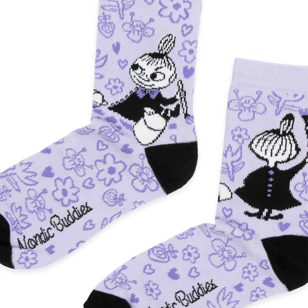Little My Painting Socks 36-42 Violet - Nordicbuddies - The Official Moomin Shop