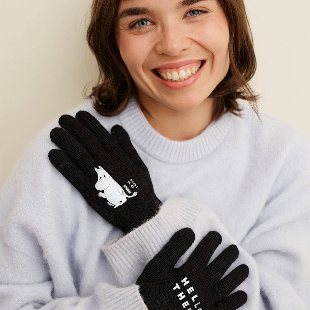 Moomintroll Hello Gloves Black