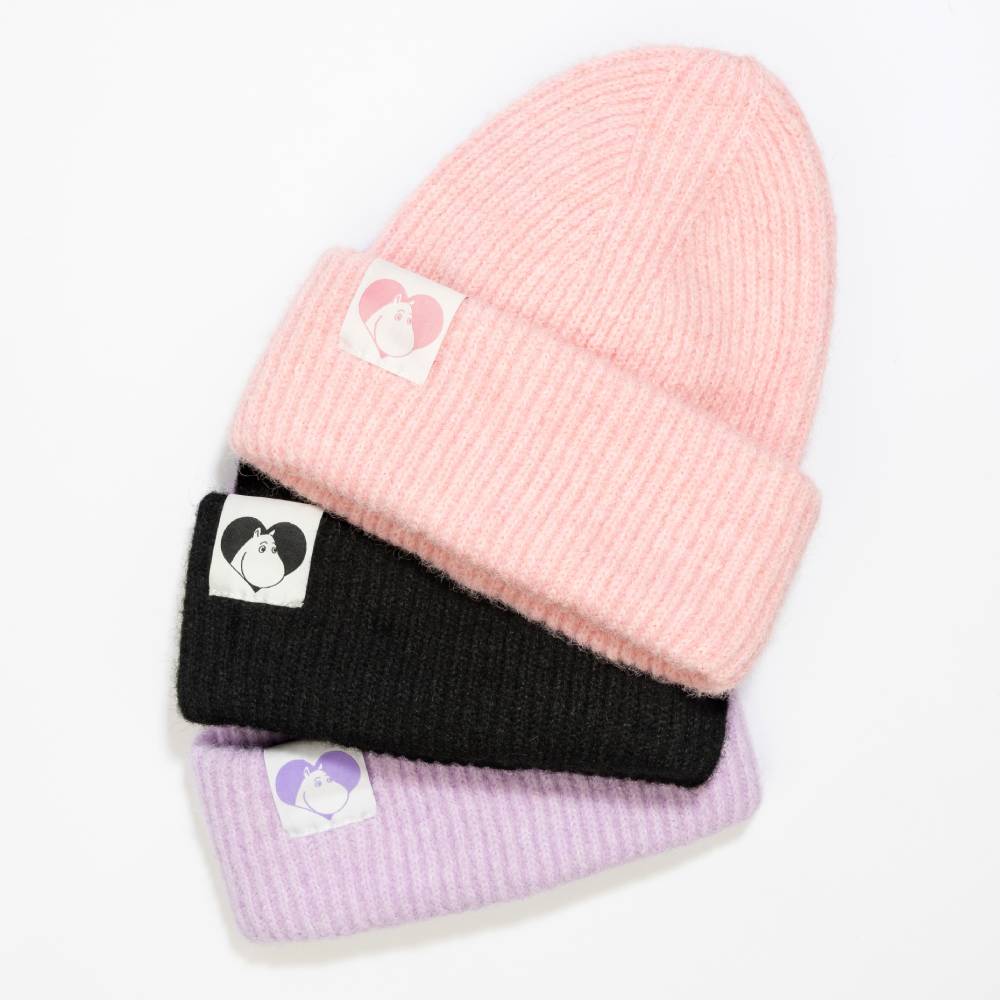 Moomintroll Love Fluffy Chunky Beanie Pink