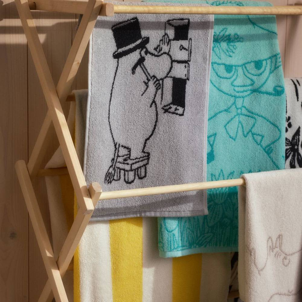 Moominpappa Hand Towel 50x70cm Grey - Moomin Arabia - The Official Moomin Shop
