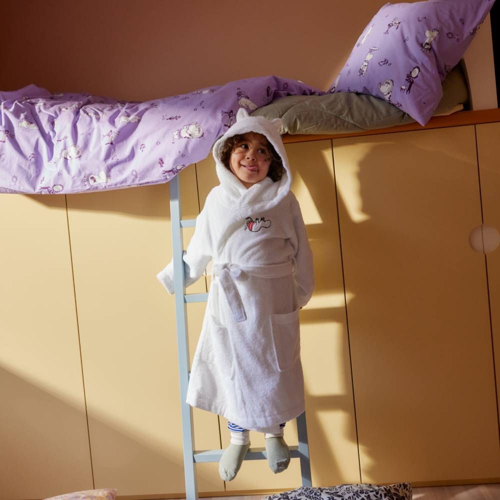 Moomintroll Kids Bathrobe White - The Official Moomin Shop