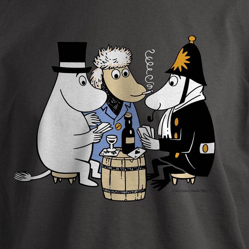 Moominpappa Card Game T-shirt Gray - The Official Moomin Shop