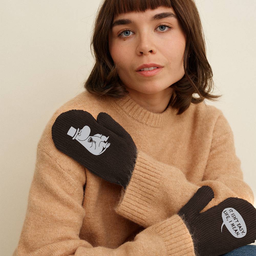 Moominpappa Philosopher Mittens Mocha