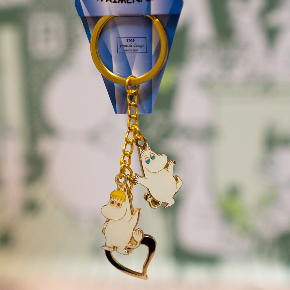 Moomintroll & Snorkmaiden Heart Metal Keyring - TMF Trade - The Official Moomin Shop