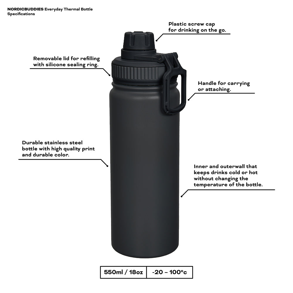Sniff's Business Thermal Everyday Bottle 550ml Beige - The Official Moomin Shop