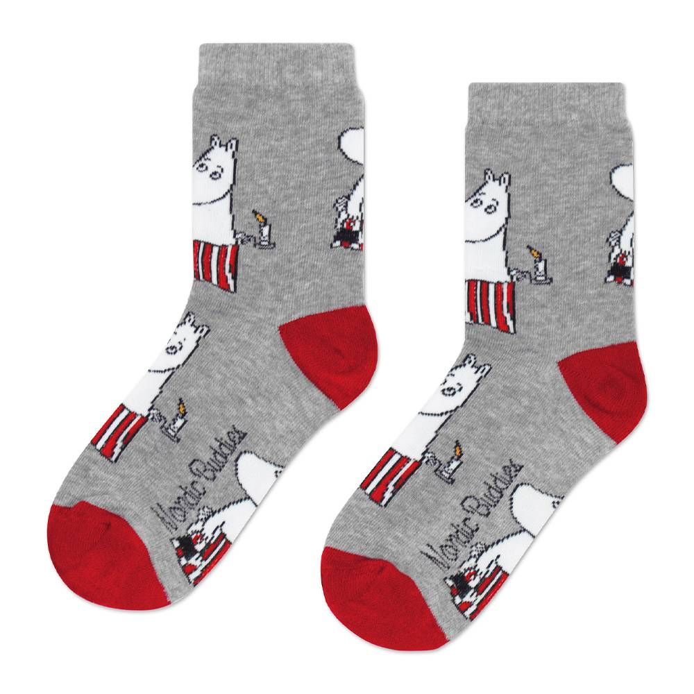 Moominmamma and Candle Socks Grey 36-42 - Nordicbuddies - The Official Moomin Shop