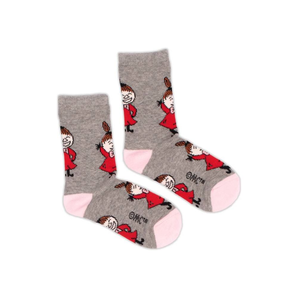 Little My Kids Socks Grey/Pink - Nordicbuddies - The Official Moomin Shop