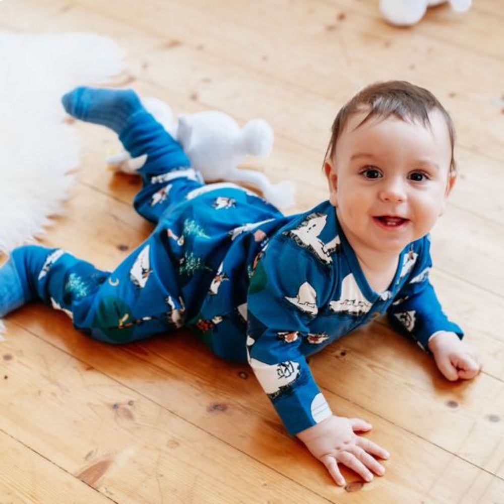 Moomin Ferry Baby Pyjamas Blue - Martinex - The Official Moomin Shop