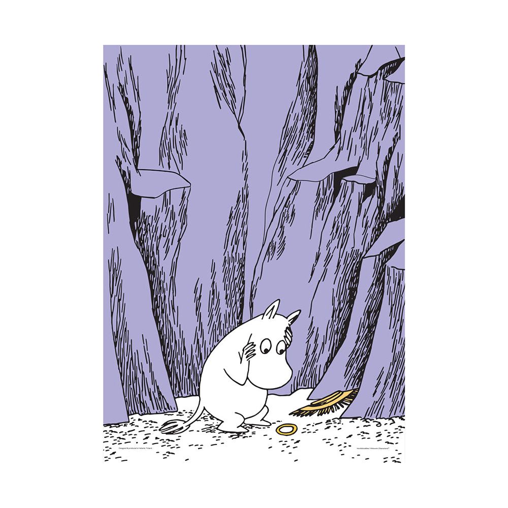 Moomintroll Worrying Poster Purple - Nordicbuddies - The Official Moomin Shop