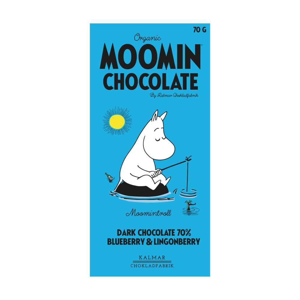 Moomintroll Dark Chocolate with Lingonberry & Blueberry 70g - The Official Moomin Shop