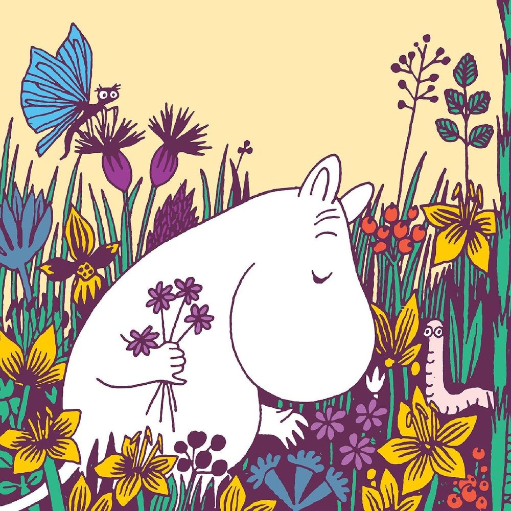 Moomintroll Flower Field Greeting Card - The Official Moomin Shop