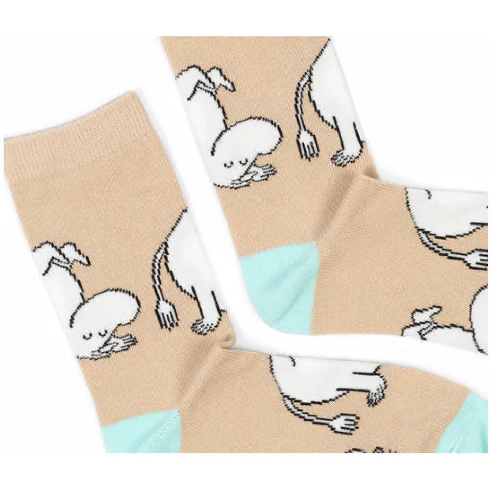 Moomintroll Happiness Socks 36-42 Beige - The Official Moomin Shop