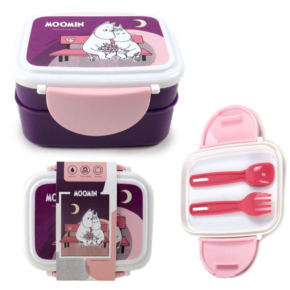 Moomin Clip Lock Stacked Lunch Box with Cutlery - Puckator - The Official Moomin Shop