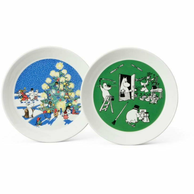 Moomin Collector's edition plate 2-pack 2021: Christmas & Drawing - Arabia - The Official Moomin Shop