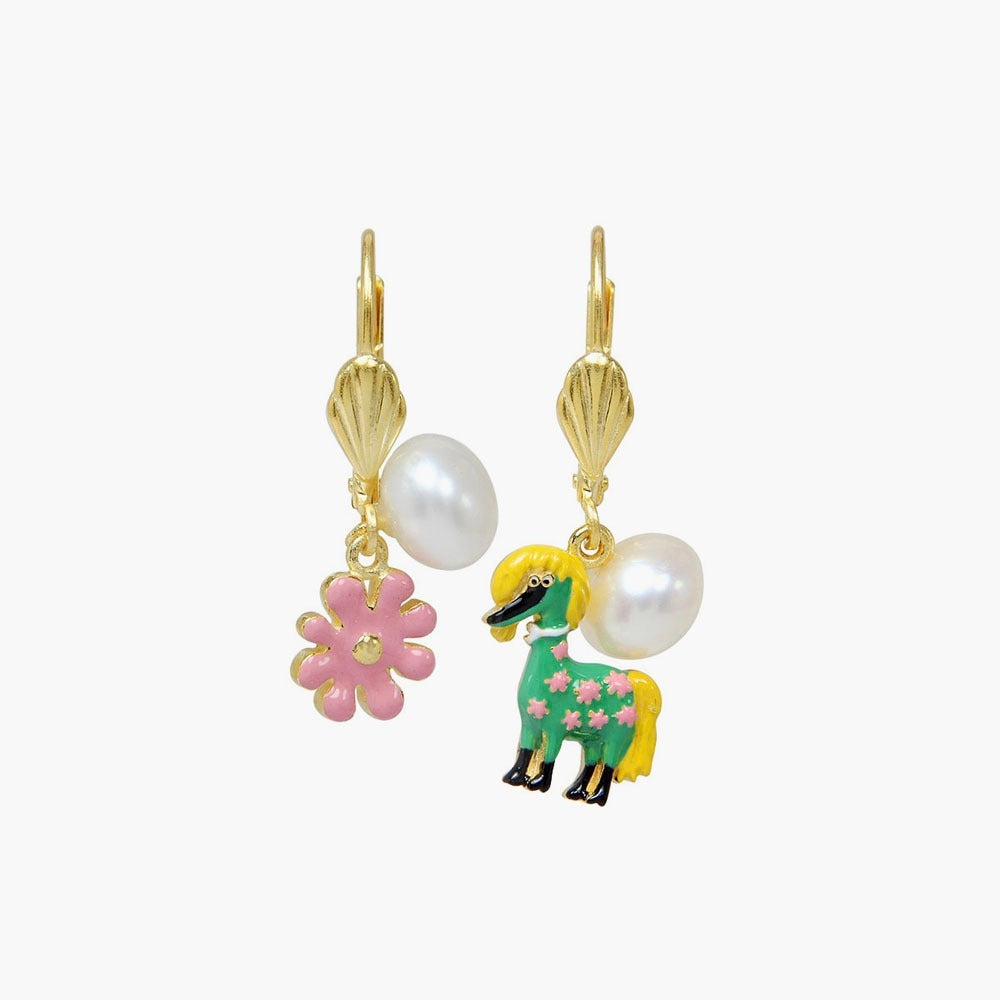 Primadonna's horse Pearl Drop Earrings - Moress Charms - The