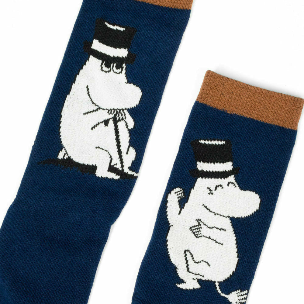 Moominpappa Wondering Socks Navy Blue 40-45 - Nordicbuddies - The Official Moomin Shop
