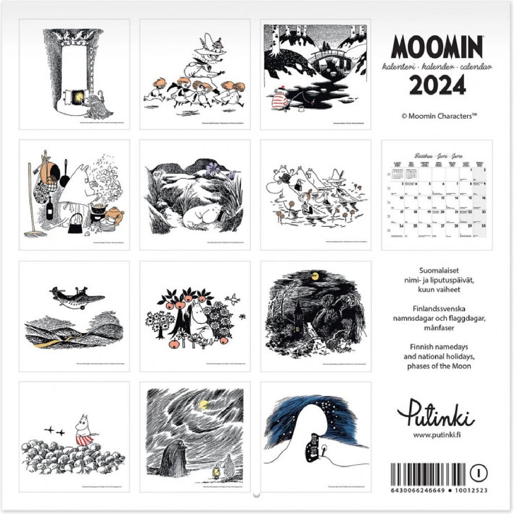 Moomin Wall Calendar 2024 30x30 - Putinki - The Official Moomin Shop