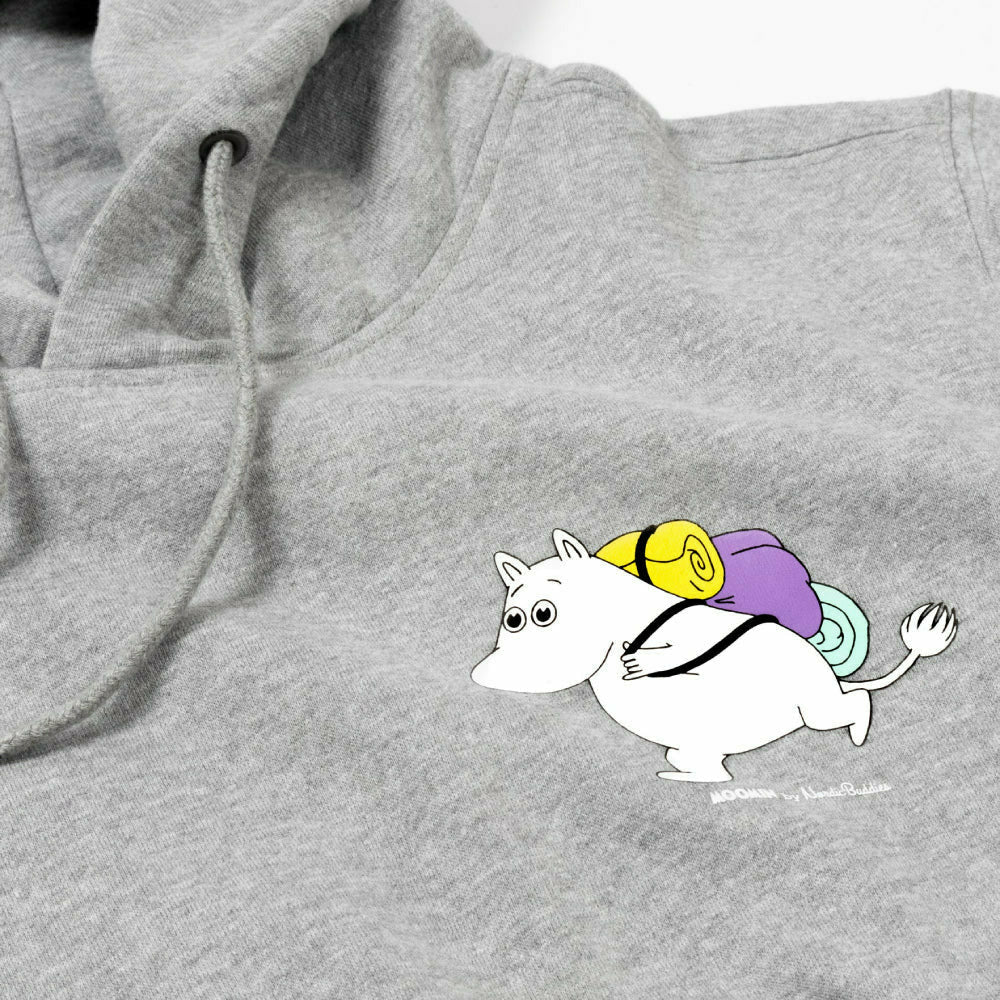 Organic Moomintroll Adventuring Hoodie Grey - Nordicbuddies - The Official Moomin Shop