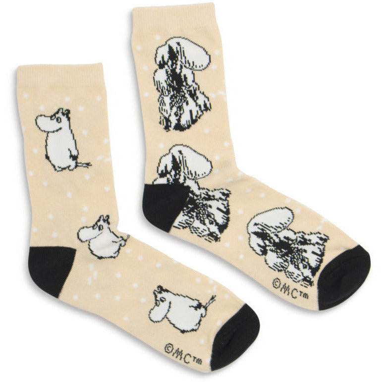 Moomin Winterland Socks Beige 36-42 - Nordicbuddies - The Official Moomin Shop