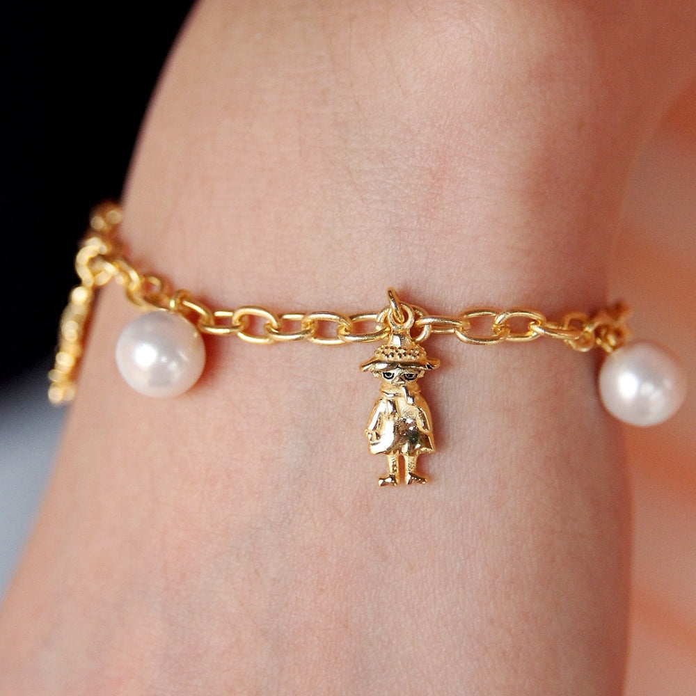 Snufkin and Little My Gold Chain Bracelet - Moress Charms - The Official Moomin Shop