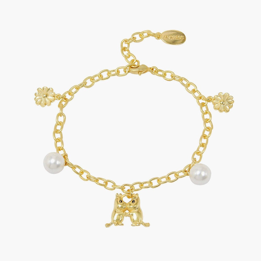 Snorkmaiden and Moomintroll Gold Bracelet - Moress Charms - The