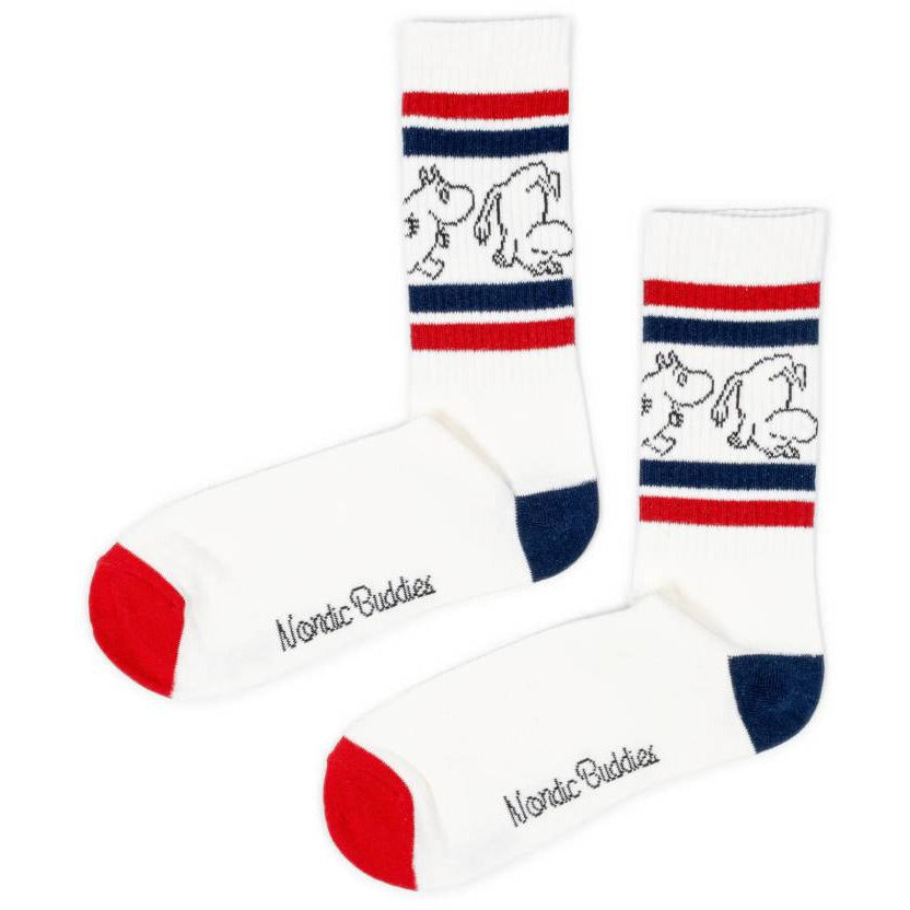Moomintroll Upside Down Retro Socks 40-45 Red/Navy - The Official Moomin Shop