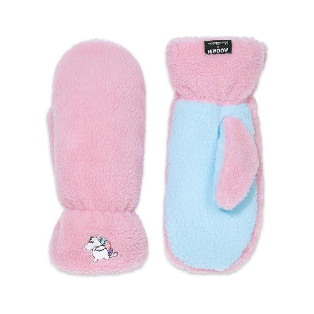 Moomintroll Fleece Mittens Blue/Pink - Nordicbuddies - The Official Moomin Shop