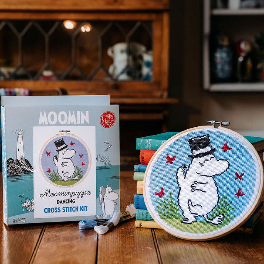 Moominpappa Dancing Cross Stitch Kit - The Crafty Kit Company - The Official Moomin Shop