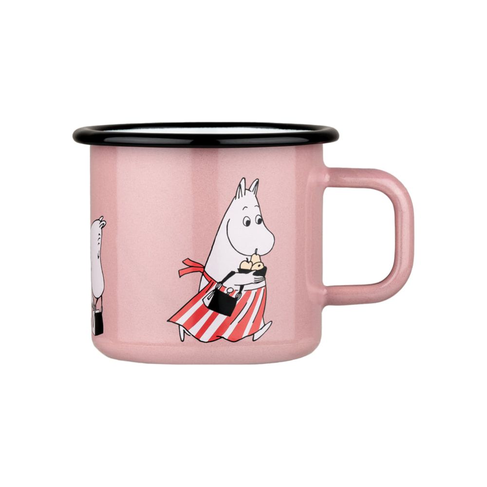 Moominmamma Retro Enamel Mug Pink 3,7 dl - Muurla - The Official Moomin Shop
