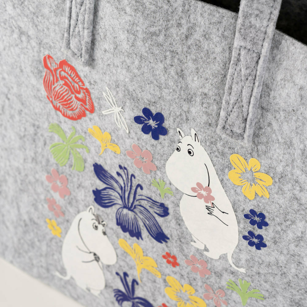 Moomin Flowers Felt Tote Bag - Muurla - The Official Moomin Shop