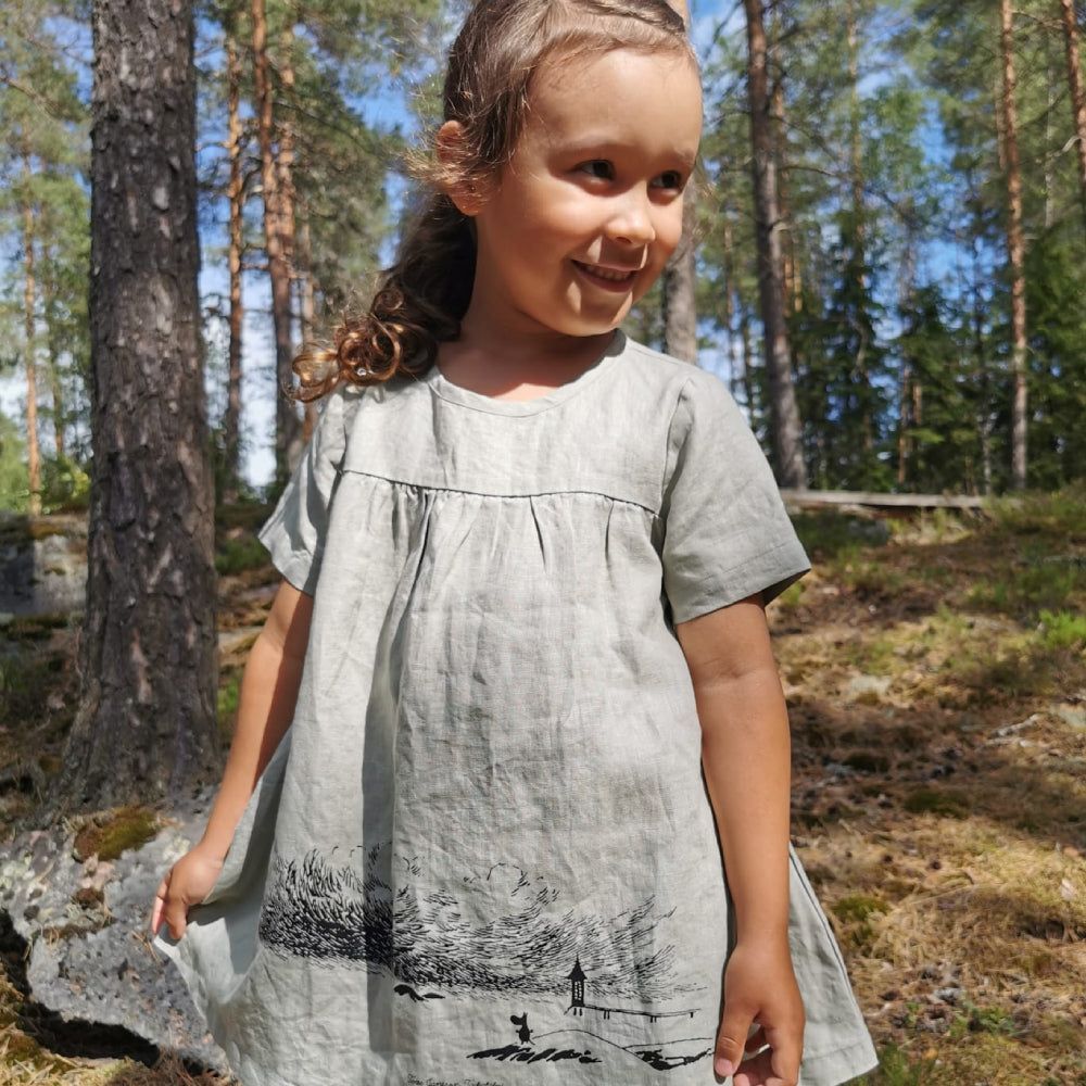 Moomin Force of Nature Kids Linen Dress - Piironki - The Official Moomin Shop