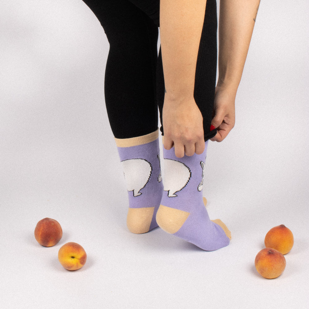 Moomintroll Butt Socks Lilac - Nordicbuddies - The Official Moomin Shop
