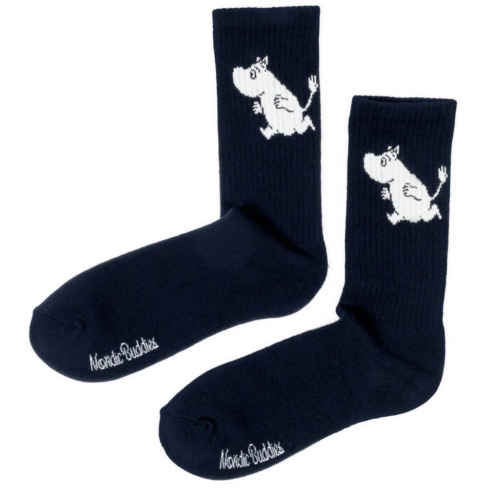 Moomintroll Sports Socks Black 40-45 - Nordicbuddies - The Official Moomin Shop