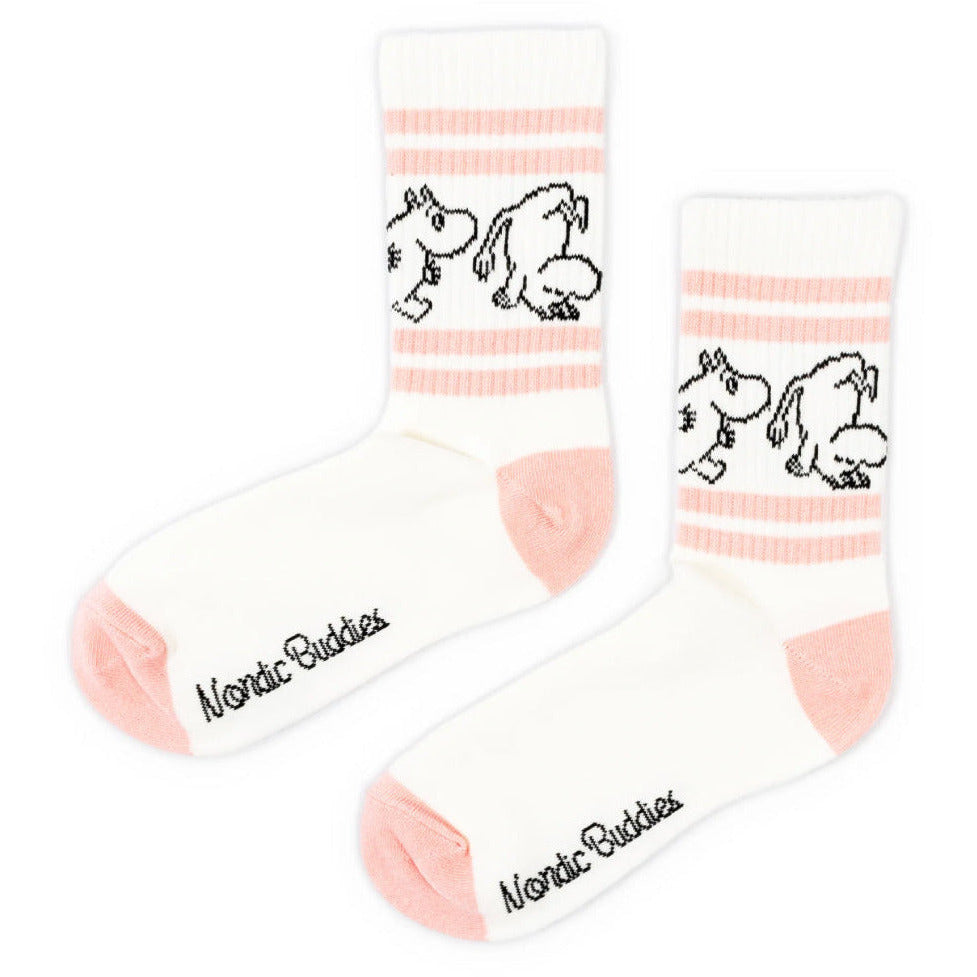 Moomintroll Retro Socks Pink - Nordicbuddies - The Official Moomin Shop
