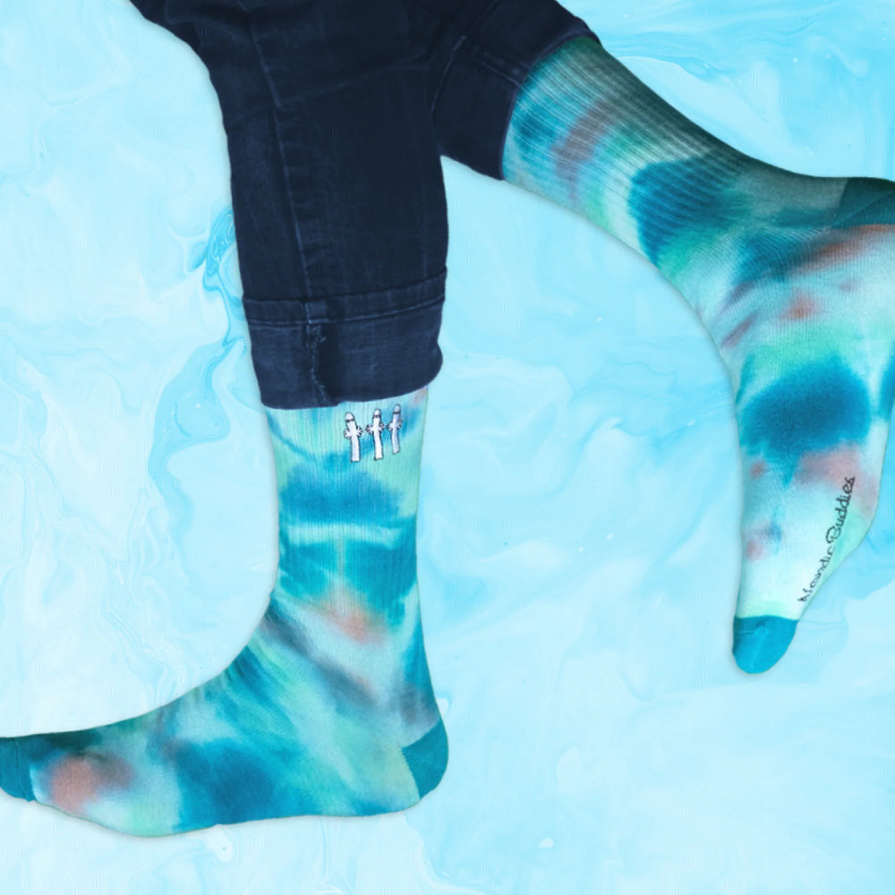 Hattifatteners Tie Dye Socks Turquoise 40-45 - Nordicbuddies - The Official Moomin Shop